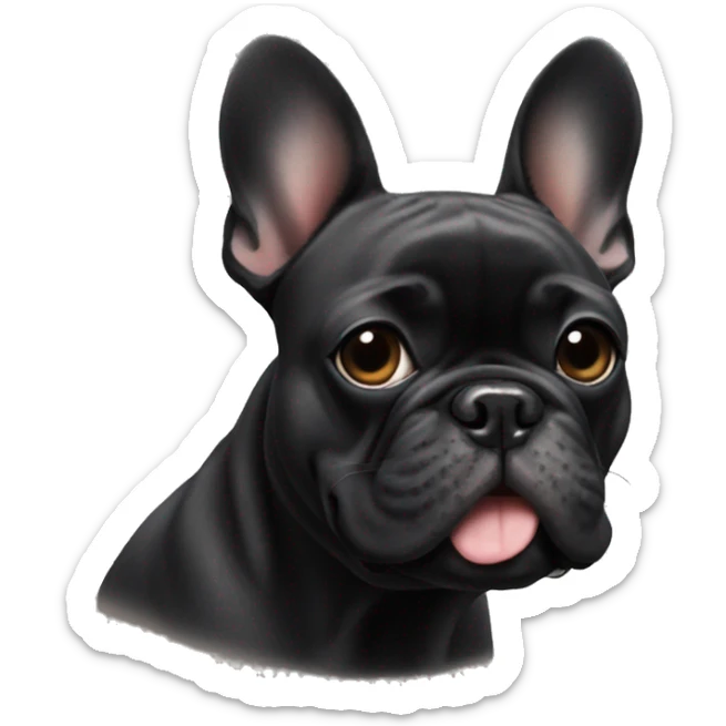 Black French bulldog  sticker