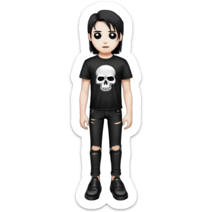 A black metal fan who is going on holiday wearing shiny black leather loafers sticker