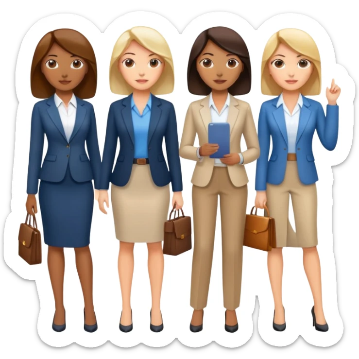 diverse group of business women wearing business casual clothes sticker