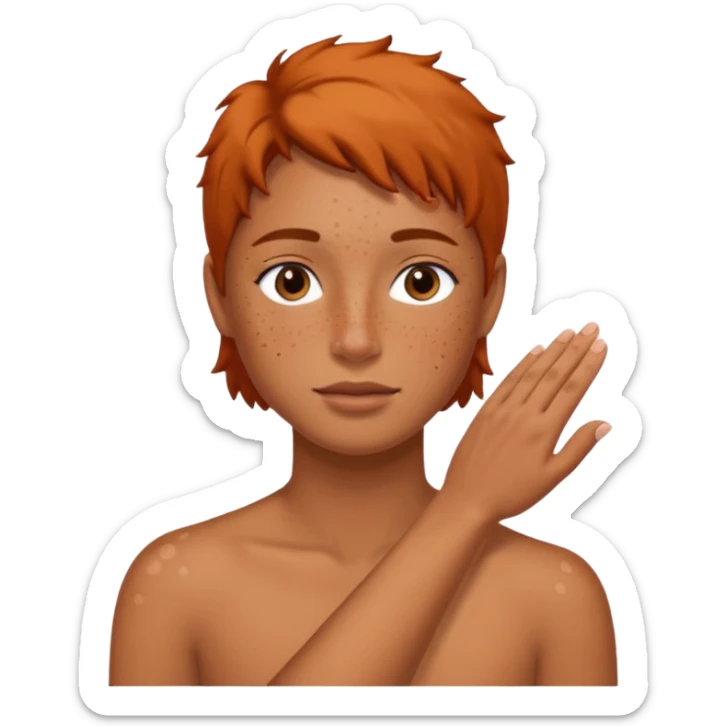 A Hand on placed on another persons shoulder zoomed in but you only see the one person and the hand on the shoulder  sticker