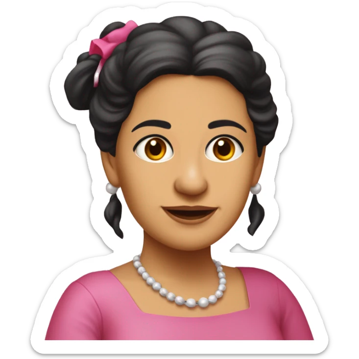 Mariana Bracetti Cuevas was a patriot and leader of the Puerto Rico independence movement. Pink dress. 2 pigtails. Dark hair old woman. sticker