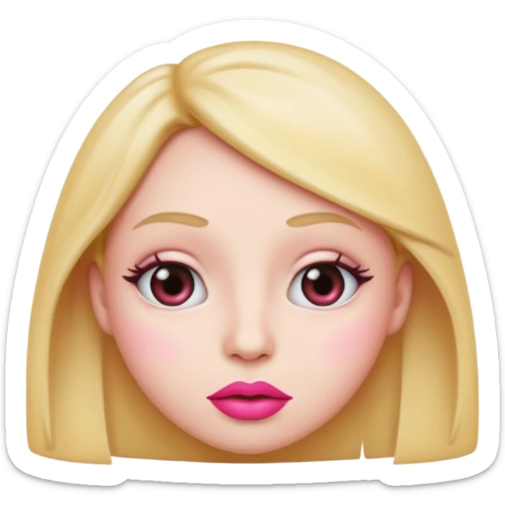 I want an emoji with the eyes looking to the side and with big pink lips and a judgemental face sticker