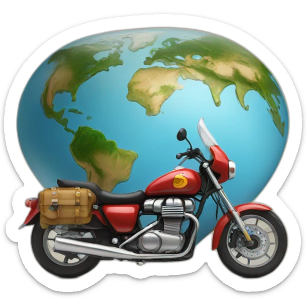 World trip motorbike sticker