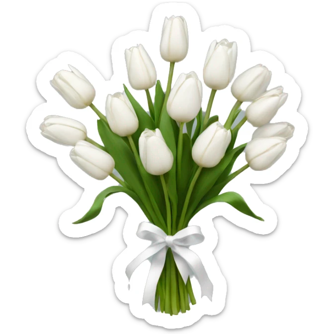 white tulip bouquet  sticker
