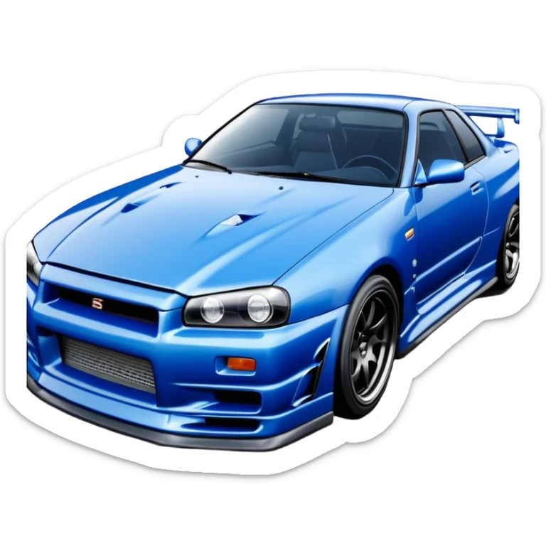 car Nissan Skyline GT-R R34 1999 like in the movie Fast and Furious  sticker