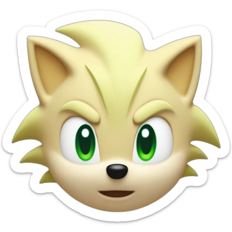The face of Sonic The Hedgehog from SEGA, Blue Fur with a green eyes, sticker
