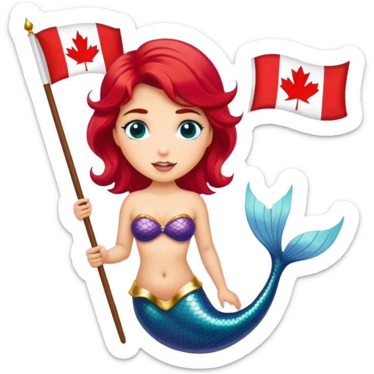 Tucker Carlson as a mermaid with a Canadian flag sticker