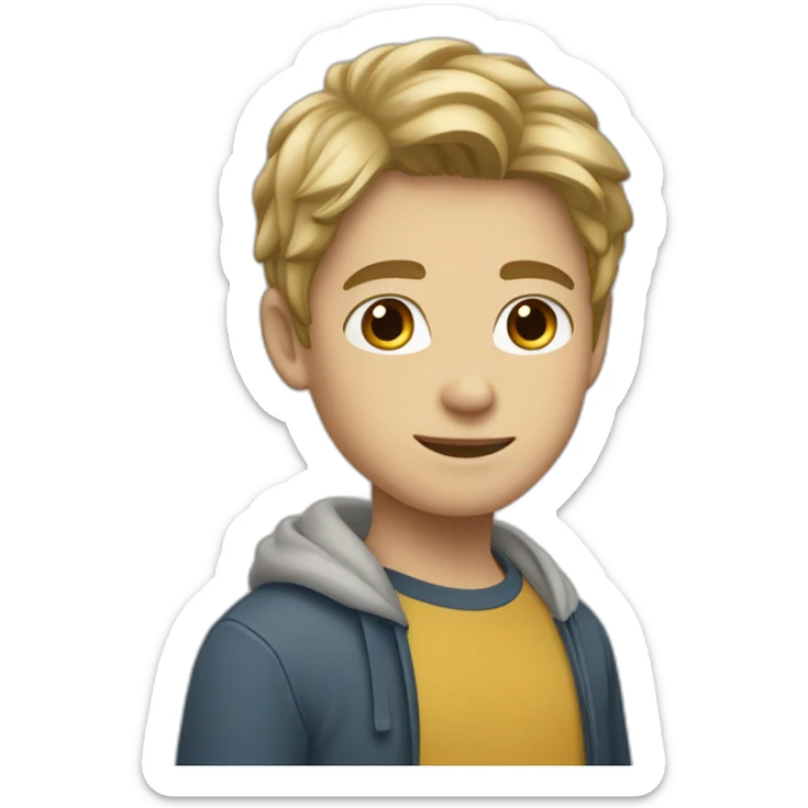 healthy, friendy, popular boy brownish blonde-ish hair young sticker