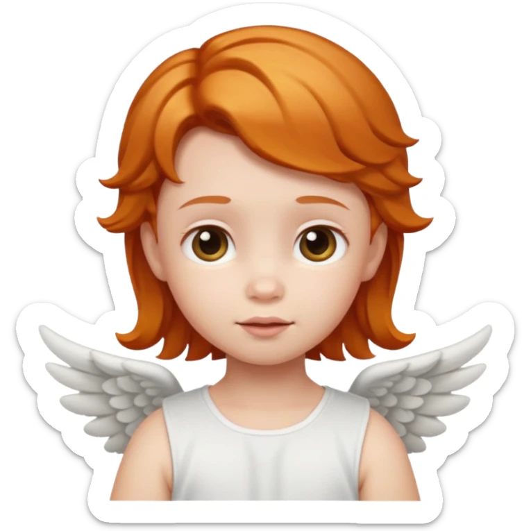 Make a baby angel emoji of just the face and have a piece of ginger hair like this: 👼🏻 sticker