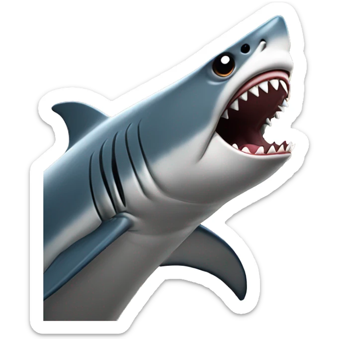 Shark on top of the Empire State Building with tongue out  sticker