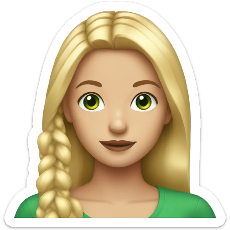blonde girl with hoop earrings and green eyes sticker