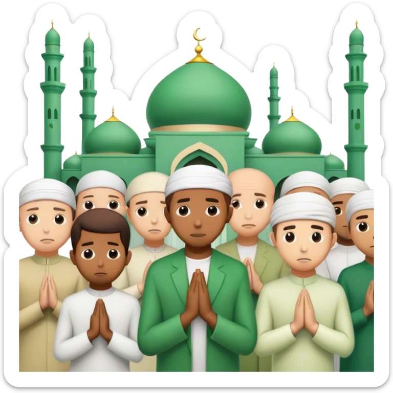 I want a mosque where people pray and it's noisy, and I want it green. sticker