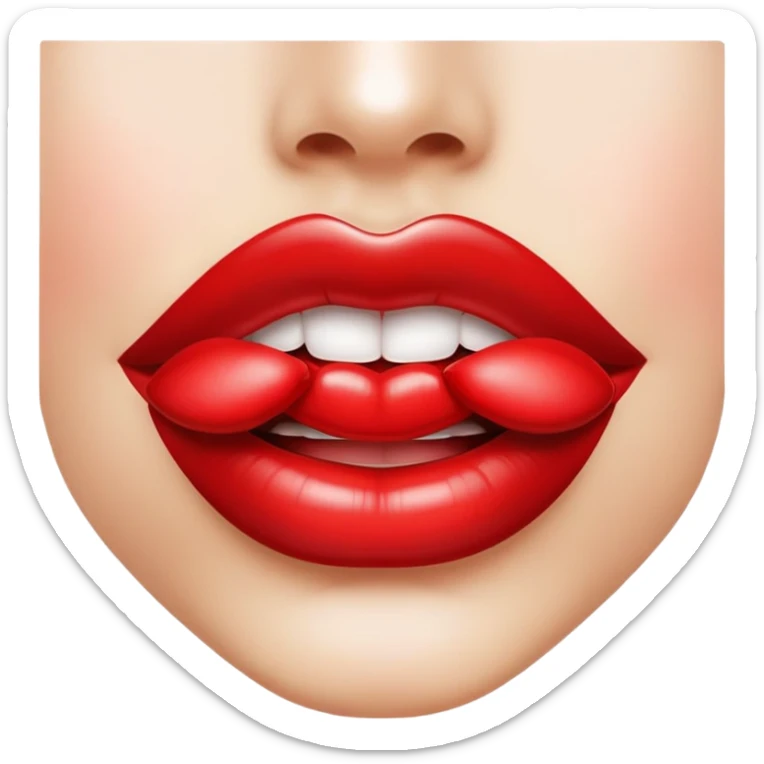 shiny woman lips sticker