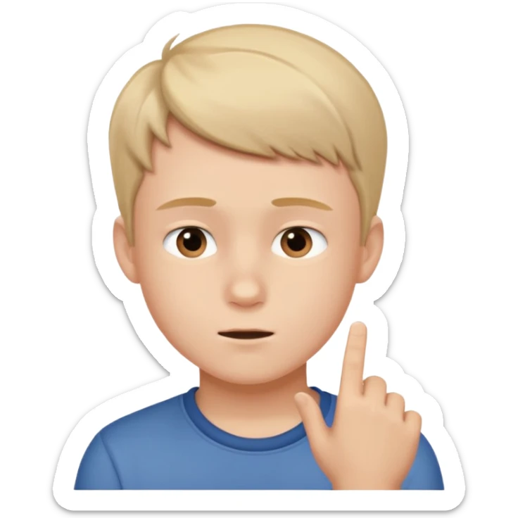 A boy showing right cheek to her mother asking for a gentle playful slap only boy no picture of mother included in emoji
Give side view of right cheek sticker