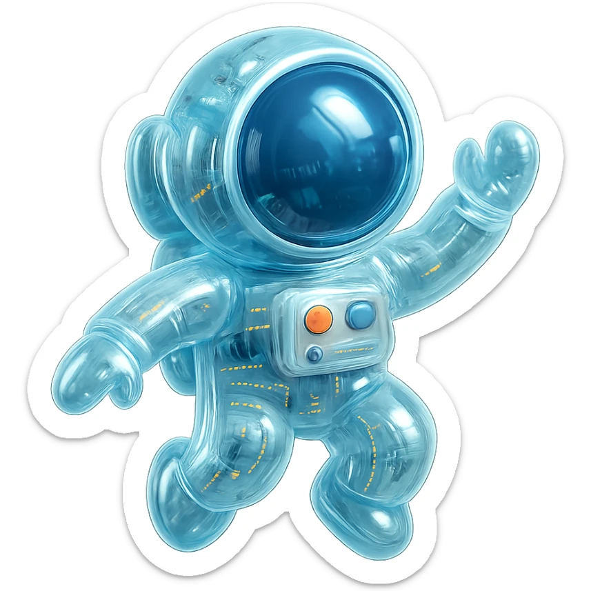 astronaut floating in space sticker