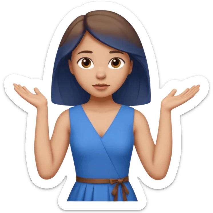 A girl with curious expressions and her arms resting  a v  on her waist  sticker