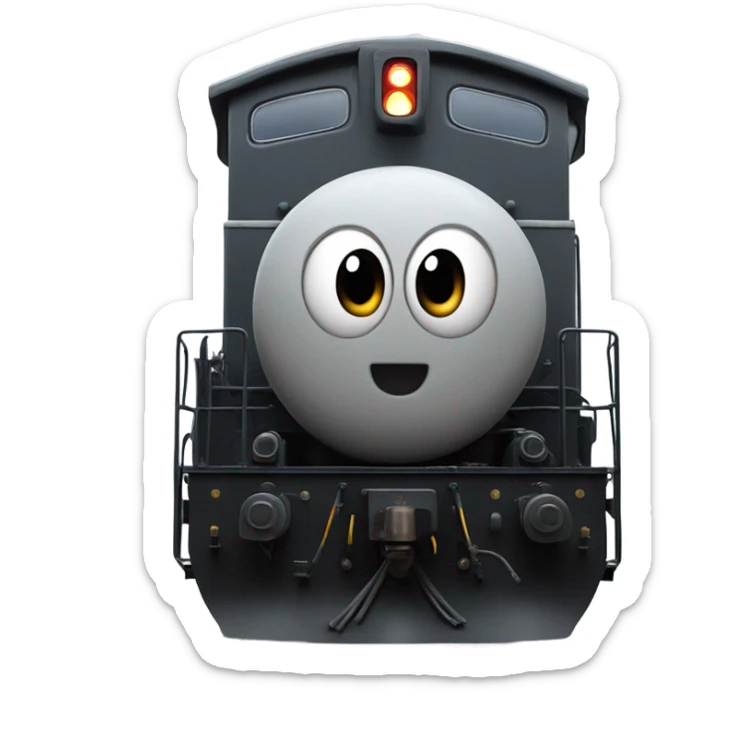 A electric locomotive (With little Kirby eyes on the front of the train) sticker