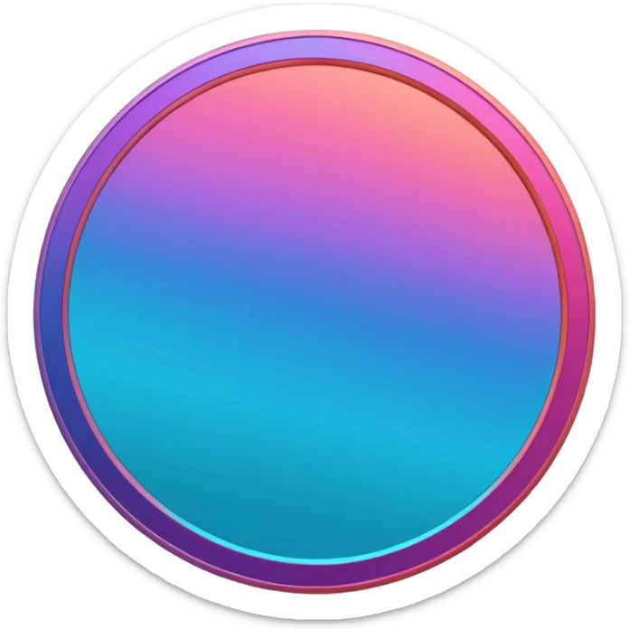 
coin color in in gradient of turquoise, blue, pink, purple, and coral metal
Rotate coin 125 degree   sticker