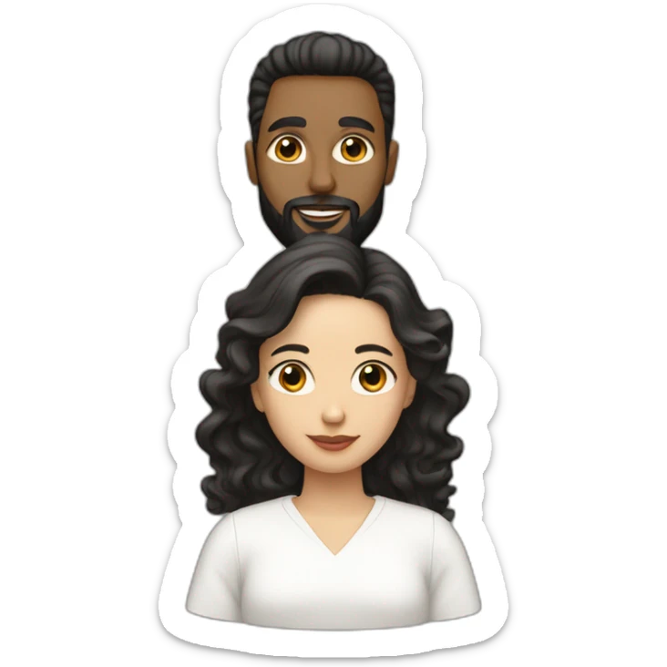White-man-with-a-smooth-black-hair-cut-fade-and-a-black-beard-kissing-a-white-woman-with-long-brown-waved-hair sticker