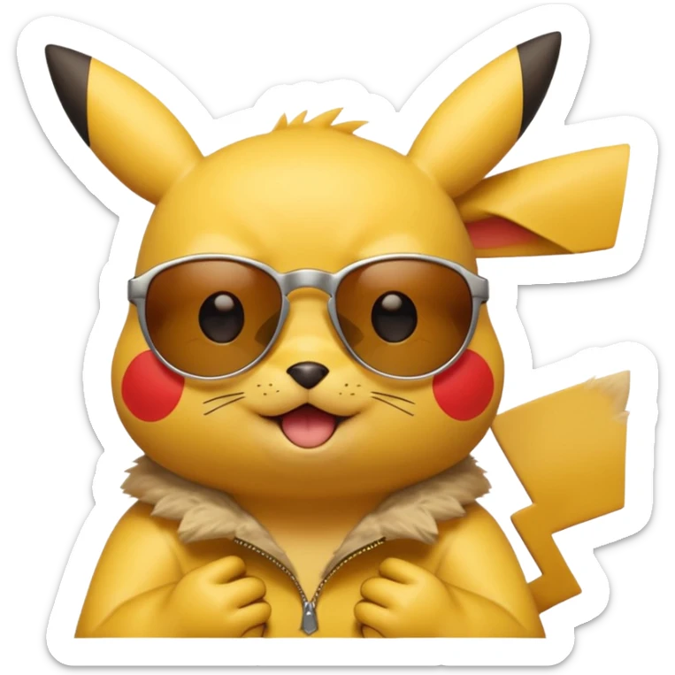 Pikachu qui enlève ses lunettes de soleil et fait un clin d'œil sticker