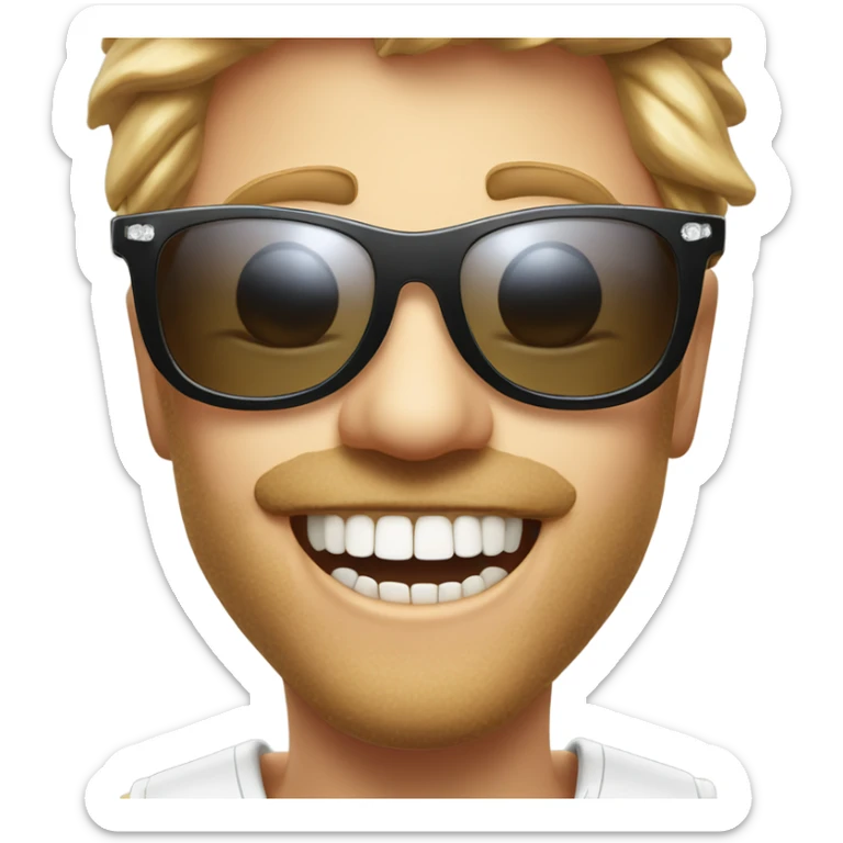 movie star with sunglases and shiny teeth that every tooth is replaced with a diamond sticker