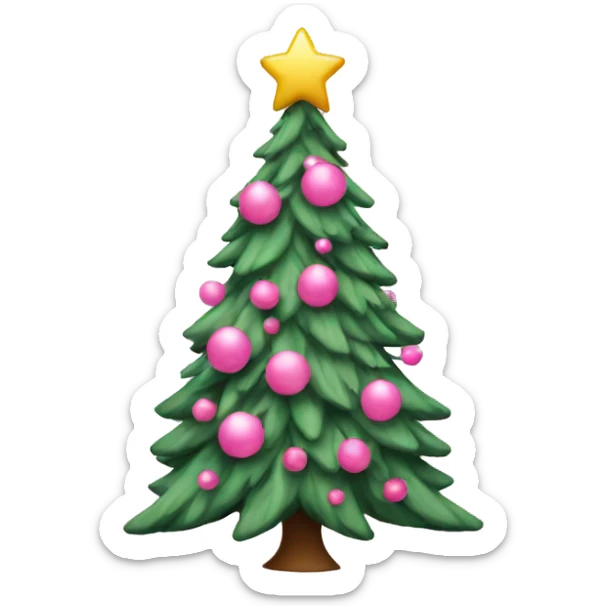 Pink Christmas tree  sticker