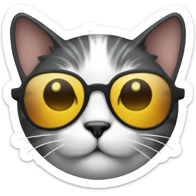 Cat with sunglasses sticker