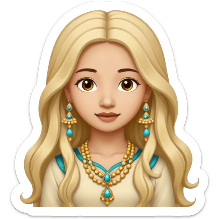 A jhumka girl with hair and face only passport size picture sticker