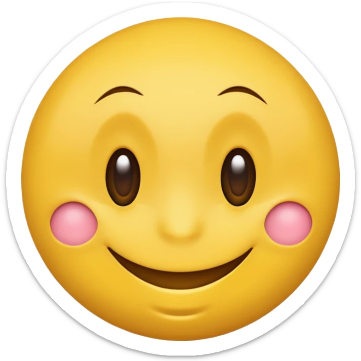 smile emoji where the eyes and mouth are very close together towards the center of the face sticker
