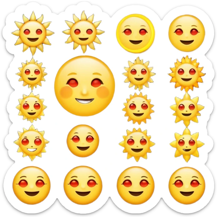 Genarate me a emoji of Drak mode moon and bright mode sun Like we got In our mobile phones sticker