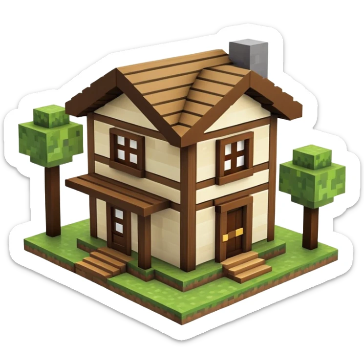 Minecraft house sticker