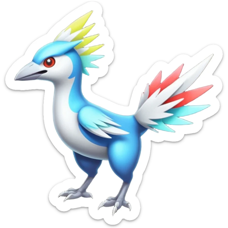 Neon Vibrant Pulsating Trail-glowing Chromatic Trico-Latias-Silvally-fusion-hybrid sticker