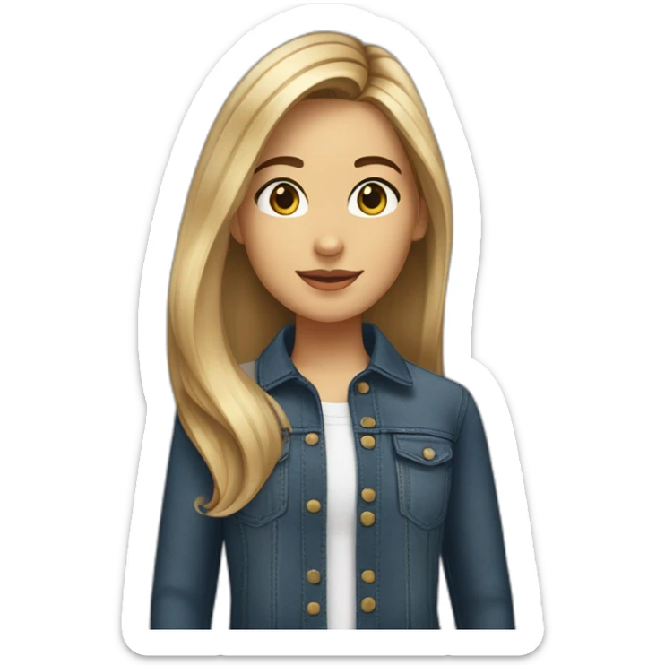 Make a girl named Emma with a big nose and brown eyes and straight brown hair with blonde highlights and she’s 12 and mexican sticker