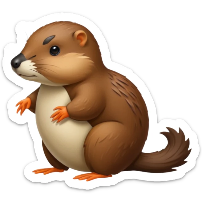 Haz un ornitorrinco es como cuerpo de nutria tiene pico cola de castor y patas de pato sticker
