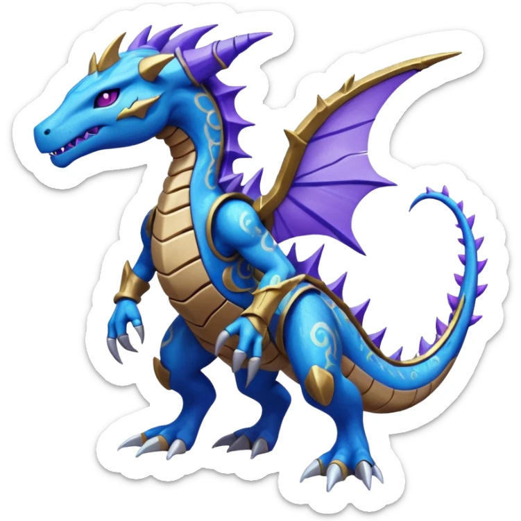 elemental sparkly sparky woody deadly cybernetic spooky Kingdra-Terrakion-Trevenant-Pokémon-Fakémon-hybrid-creature sticker