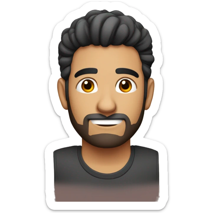 Chico de 28 años, fuerte, moreno, sin barba, con tupé hacia el lado. sticker