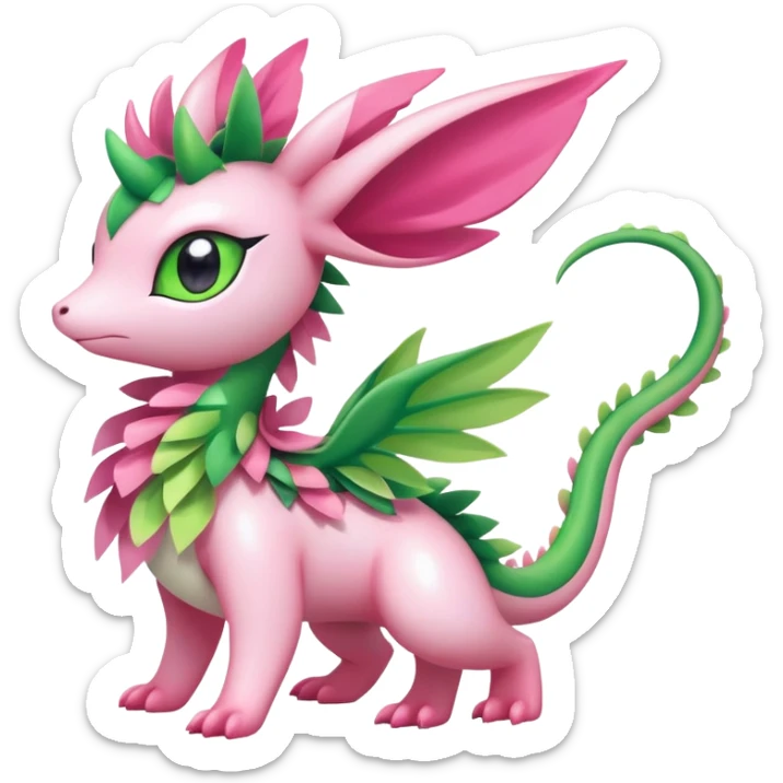 Shiny Exotic Cute Majestic Ethereal Sparkly Flygon-Sylveon-Shaymin-Meganium-Hybrid-Creature sticker