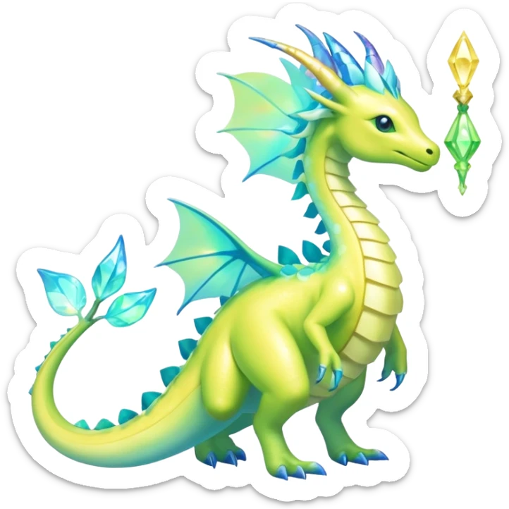 Exotic Rare Shiny Epic Ethereal Meganium-Amaura-Aurorus-Dragonair-hybrid, full body sticker