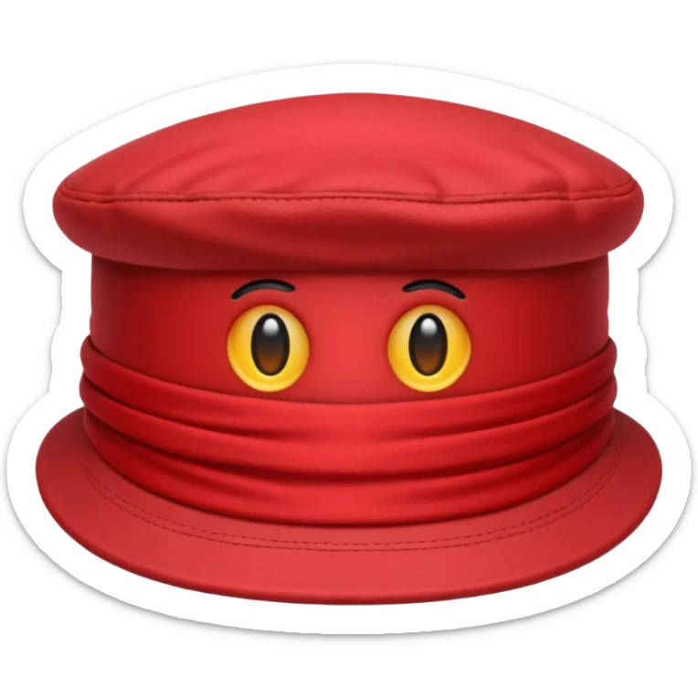 cap cloth red sticker