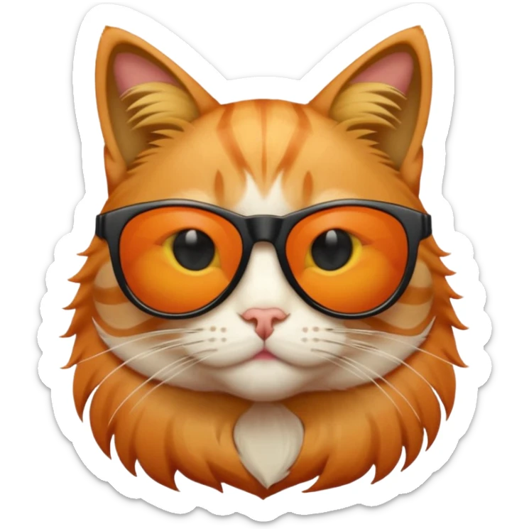 Cat with sunglasses sticker