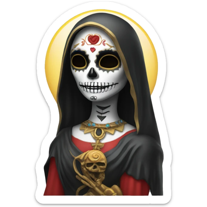 The statue of Santa Muerta, Goddess of Death. sticker