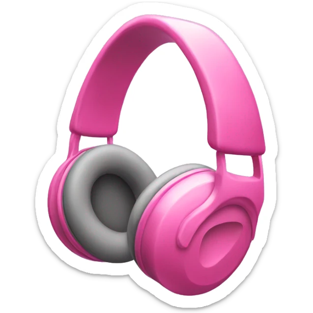 Pink headphones  sticker