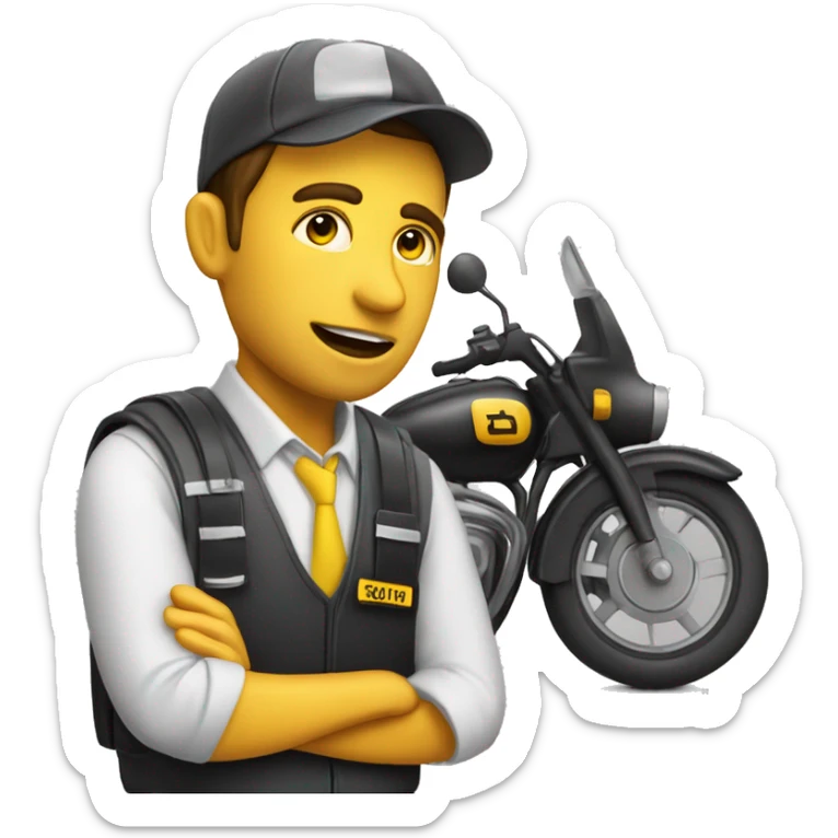 online taxi motorbike driver who is in idle time waiting for a customer sticker