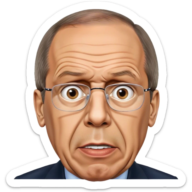 Sergey Lavrov
Minister of Foreign Affairs of the Russian Federation photorealistic surprised sticker