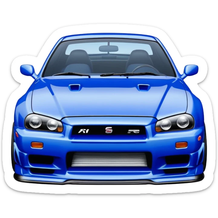 The 1999 Nissan Skyline GT-R R34 is the car used in the movie 2 Fast 2 Furious.   sticker