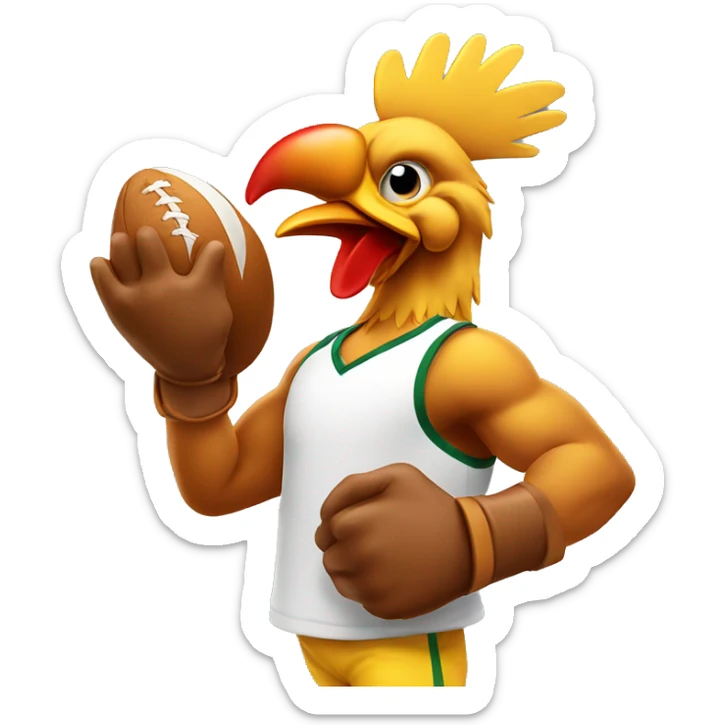 Athlete chicken sticker
