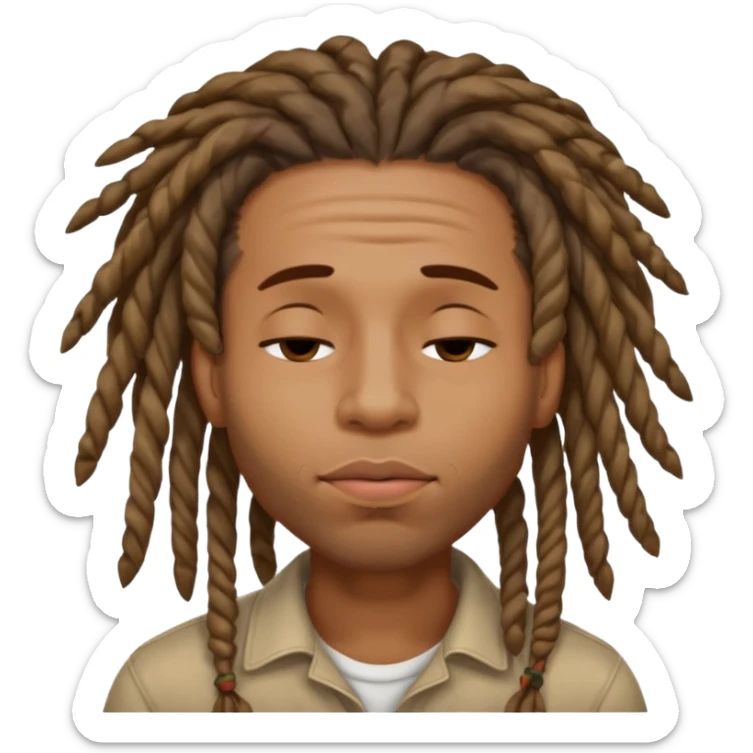 Black man with dreads and a clean shave puckering his lips and closing his eyes making this face😌 sticker