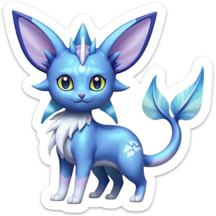 Espeon-Vaporeon-Meowstic-Fakémon-hybrid-creature (full body)  sticker