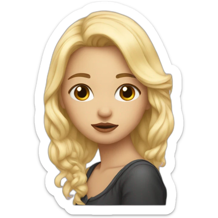 The woman blonde kiss the girl sticker