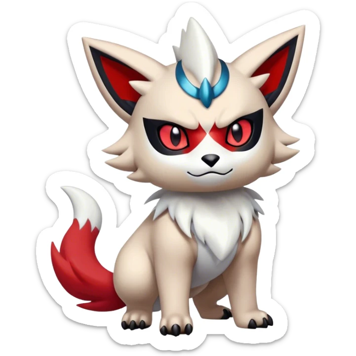 Edgy Cool Kawaii Litten-Absol-Zorua-Zangoose-Pokémon Full Body sticker